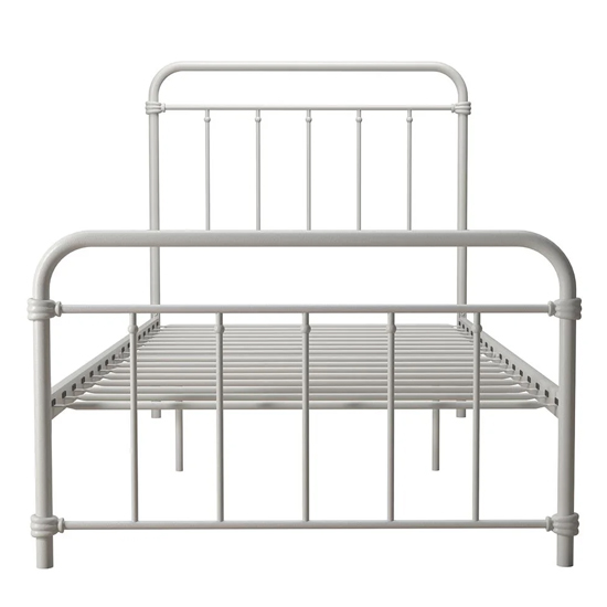Wayne Metal Single Bed In White