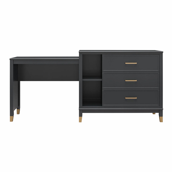 Waller 3 In 1 Wooden TV Stand With 3 Drawers In Black