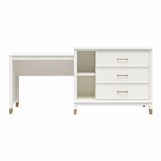 Waller 3 In 1 Wooden TV Stand With 3 Drawers In White