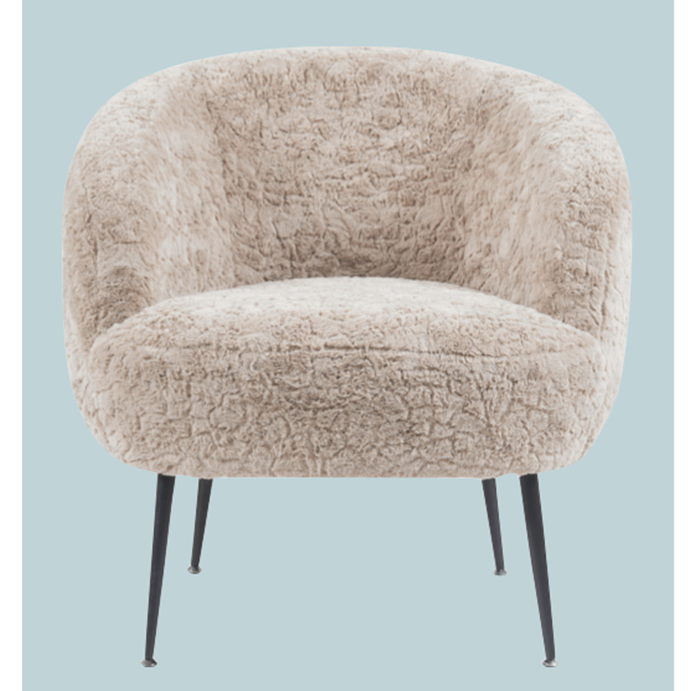 Waller Fabric Bedroom Chair With Black Legs In Fawn