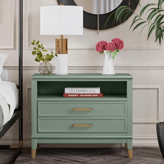 Ezra chevron bedside table sales