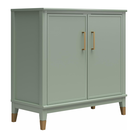 Waller Wooden Storage Cabinet With 2 Doors In Pale Green