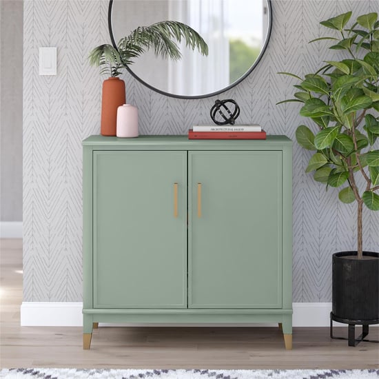 Read more about Waller wooden storage cabinet with 2 doors in pale green
