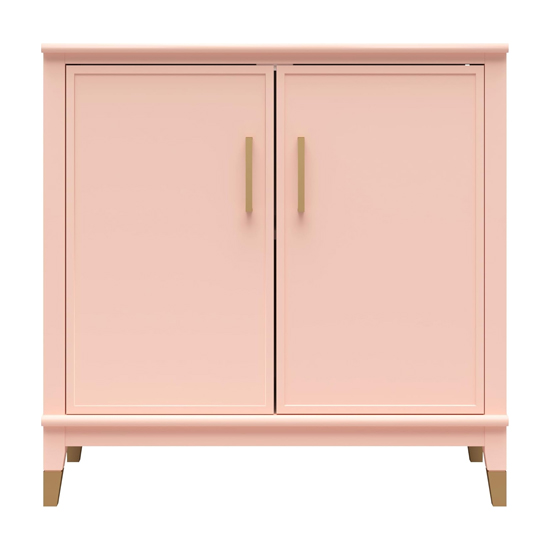 Waller Wooden Storage Cabinet With 2 Doors In Pale Pink