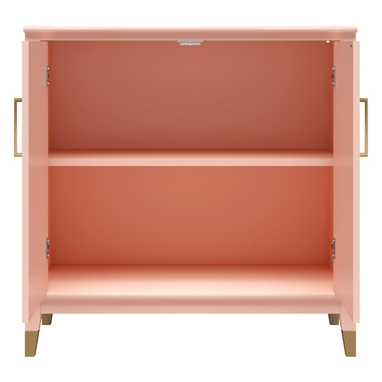 Waller Wooden Storage Cabinet With 2 Doors In Pale Pink