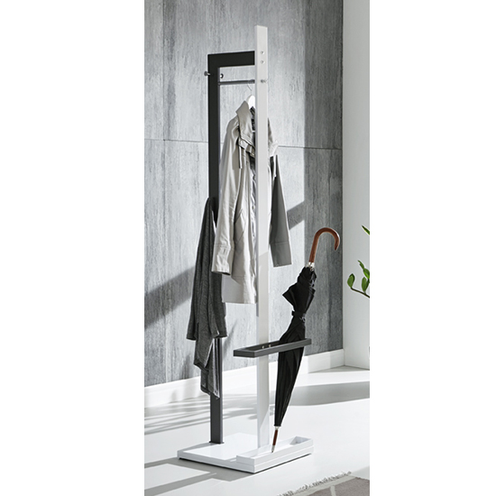 Wallingford Metal Coat Stand In White And Anthracite