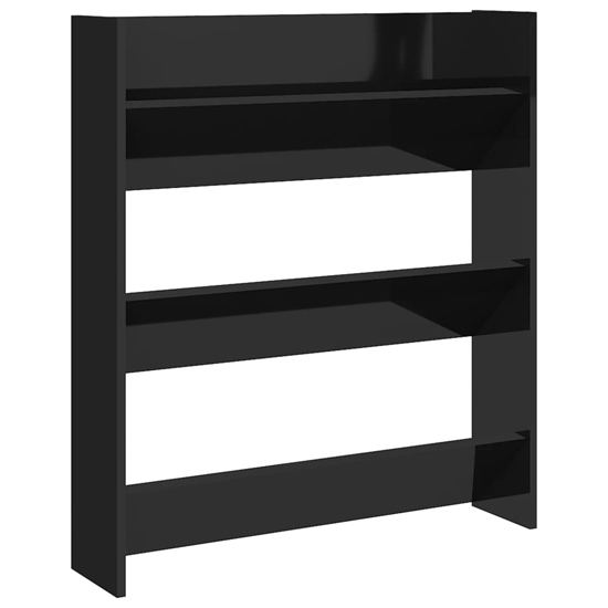 Walpi High Gloss Set Of 2 Wall Shoe Storage Rack In Black_4
