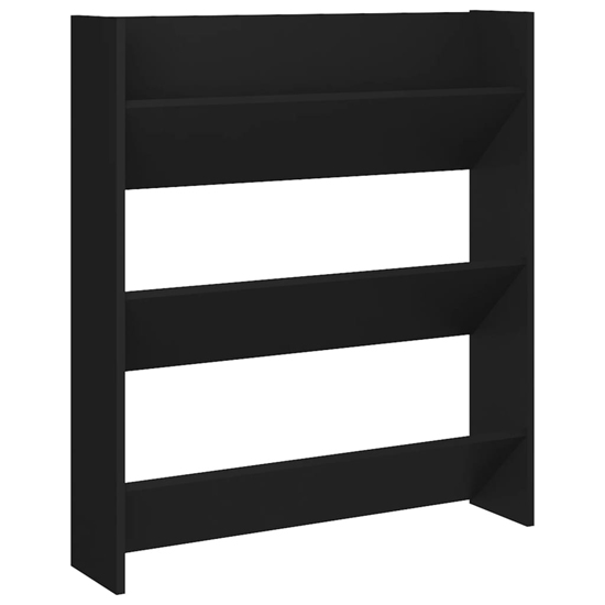Walpi Wooden Wall Shoe Storage Rack In Black