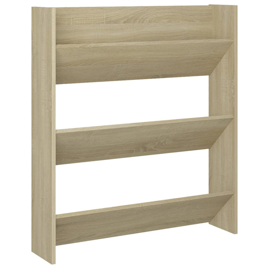 Walpi Wooden Wall Shoe Storage Rack In Sonoma Oak