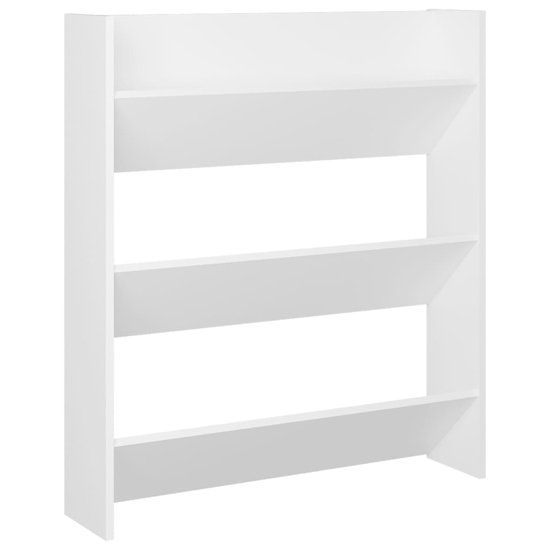 Walpi Wooden Wall Shoe Storage Rack In White