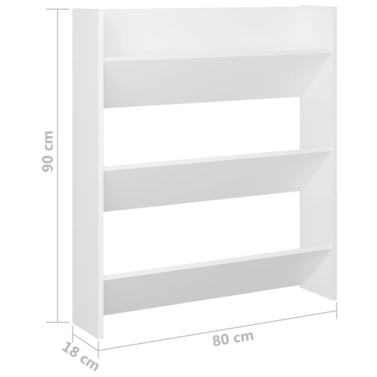 Walpi Wooden Wall Shoe Storage Rack In White