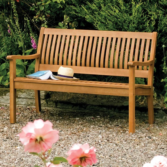 Walsall 1.2m Wooden Seating Bench In Factory Stain