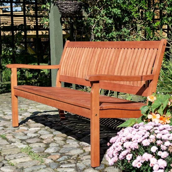 Walsall 1.5m Wooden Seating Bench In Factory Stain_2