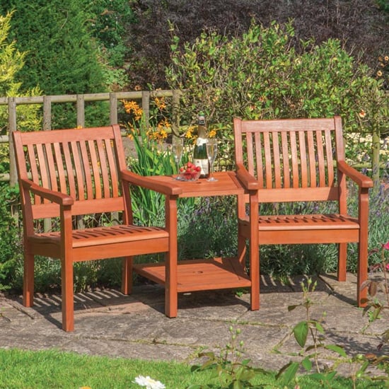 Photo of Walsall wooden companion seats in factory stain