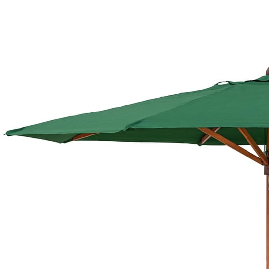 Walsall Green Polyester Parasol With Wooden Pole_2