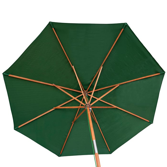 Walsall Green Polyester Parasol With Wooden Pole_3