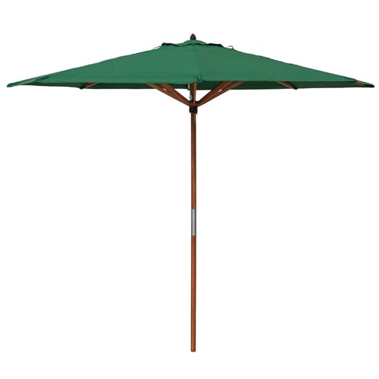 Walsall Green Polyester Parasol With Wooden Pole And Base_2