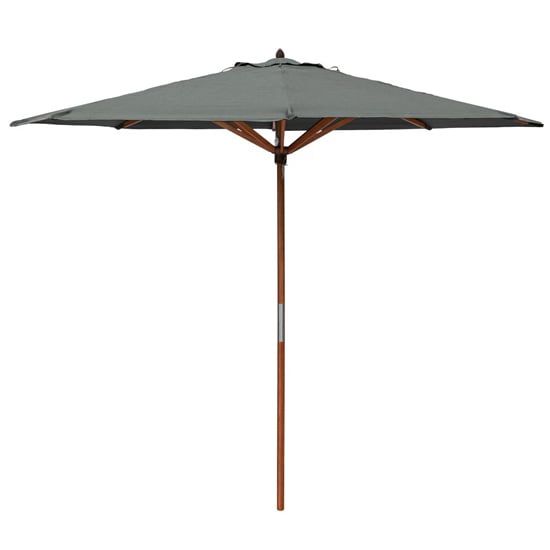 Walsall Grey Polyester Parasol With Wooden Pole And Base_2