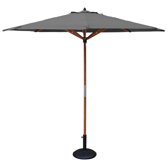 Read more about Walsall grey polyester parasol with wooden pole and base