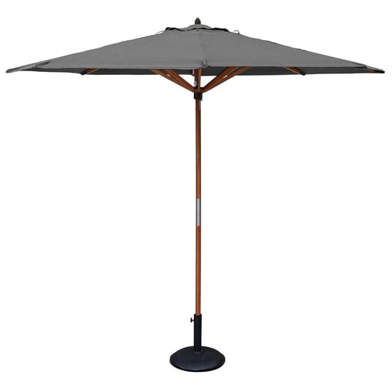 Product photograph of Walsall Grey Polyester Parasol With Wooden Pole And Base from Furniture in Fashion