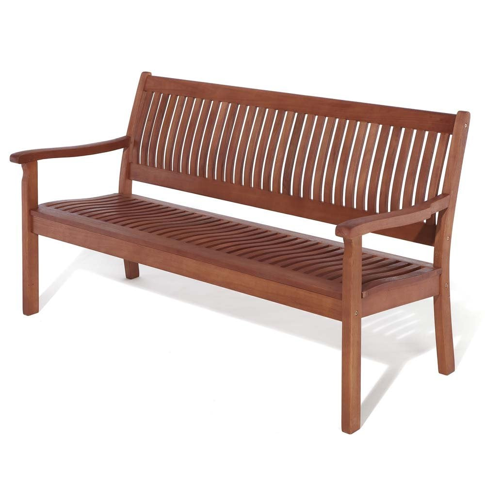 Walsall Wooden Garden 3 Seater Bench In Natural