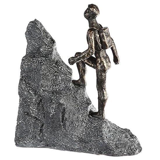 Read more about Wanderer poly design sculpture in antique bronze and grey