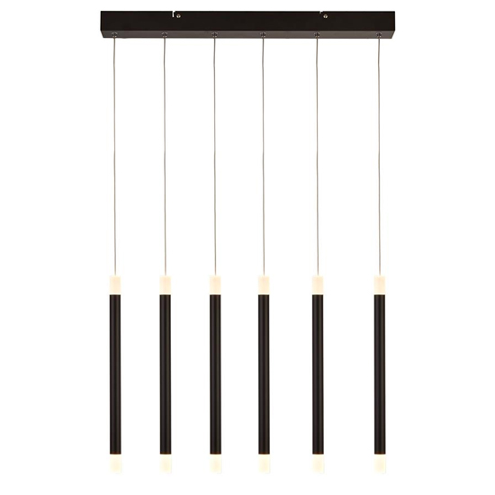 Product photograph of Wands Led 6 Lights Bar Ceiling Pendant Light In Matt Black from Furniture in Fashion