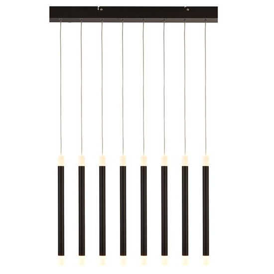 Product photograph of Wands Led 8 Lights Bar Ceiling Pendant Light In Matt Black from Furniture in Fashion