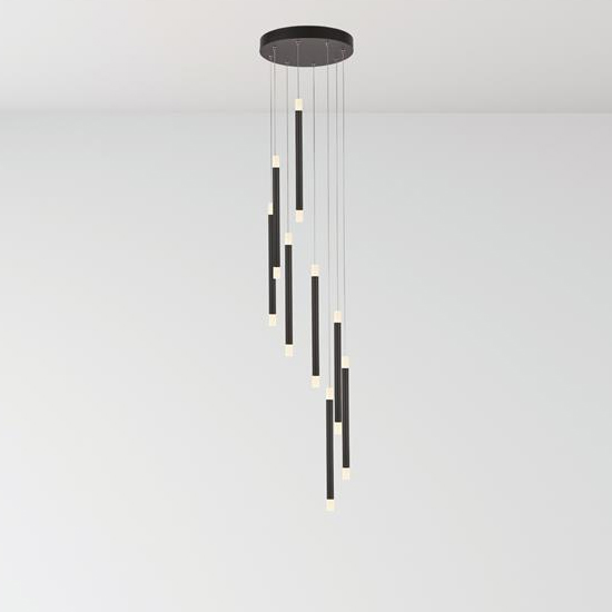 Product photograph of Wands Led 8 Lights Drop Ceiling Pendant Light In Matt Black from Furniture in Fashion