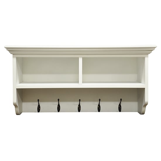 Wantagh 2 Shelves And 5 Hooks Coat Rack In Antique White