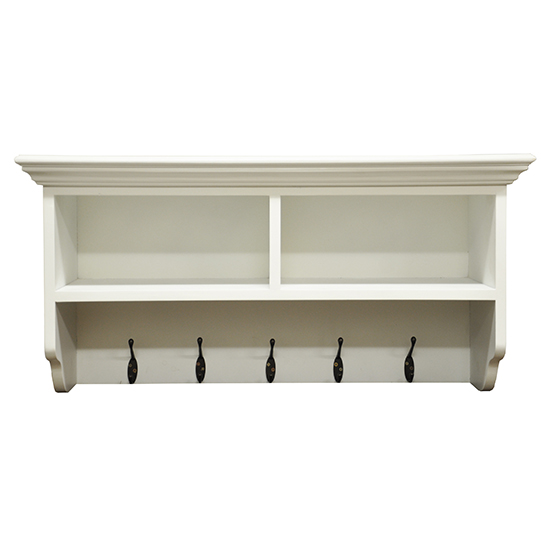 Wantagh 2 Shelves And 5 Hooks Coat Rack In Antique White