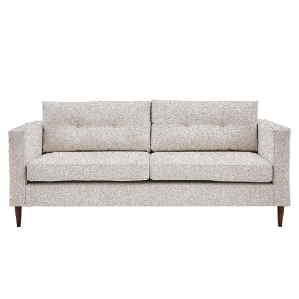 Wantagh Fabric 3 Seater Sofa With Oak Legs In Light Grey