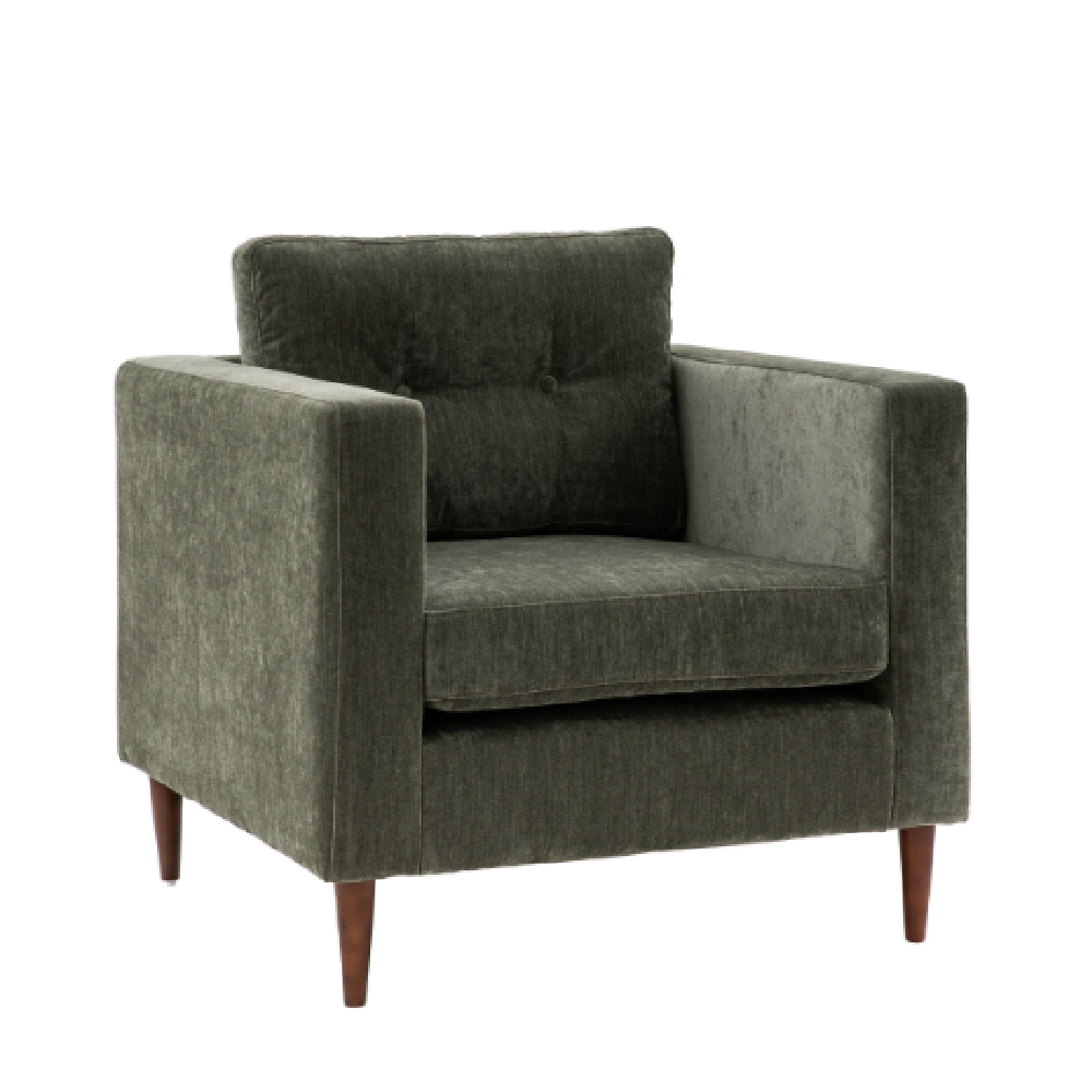 Wantagh Fabric Armchair With Oak Legs In Forest