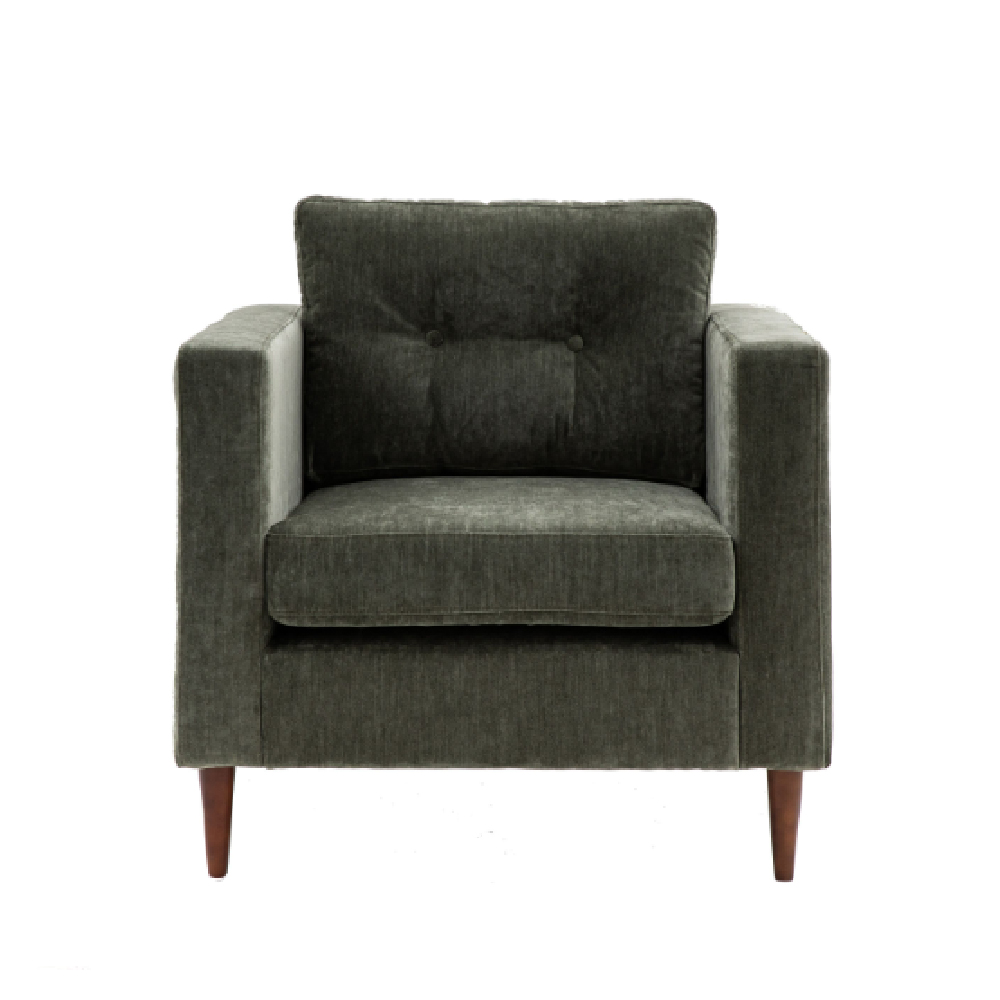Wantagh Fabric Armchair With Oak Legs In Forest