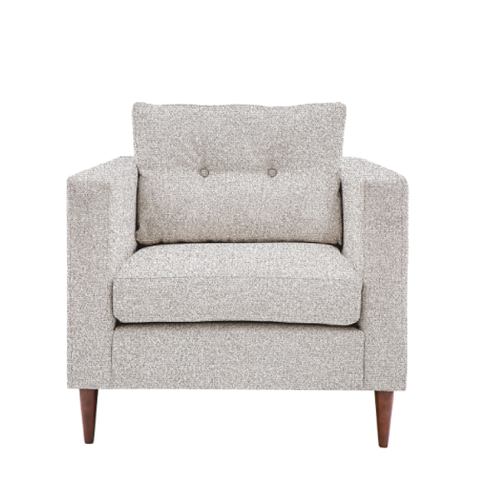 Wantagh Fabric Armchair With Oak Legs In Light Grey