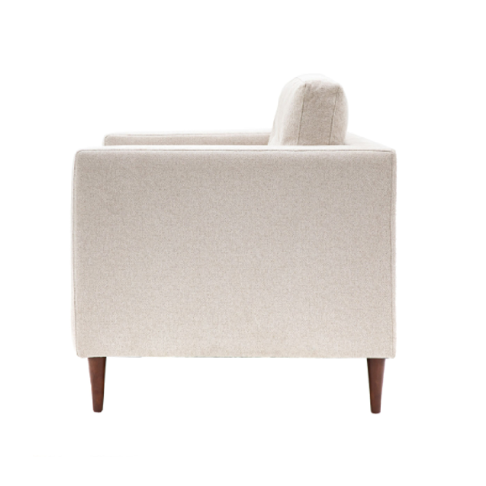 Wantagh Fabric Armchair With Oak Legs In Light Grey