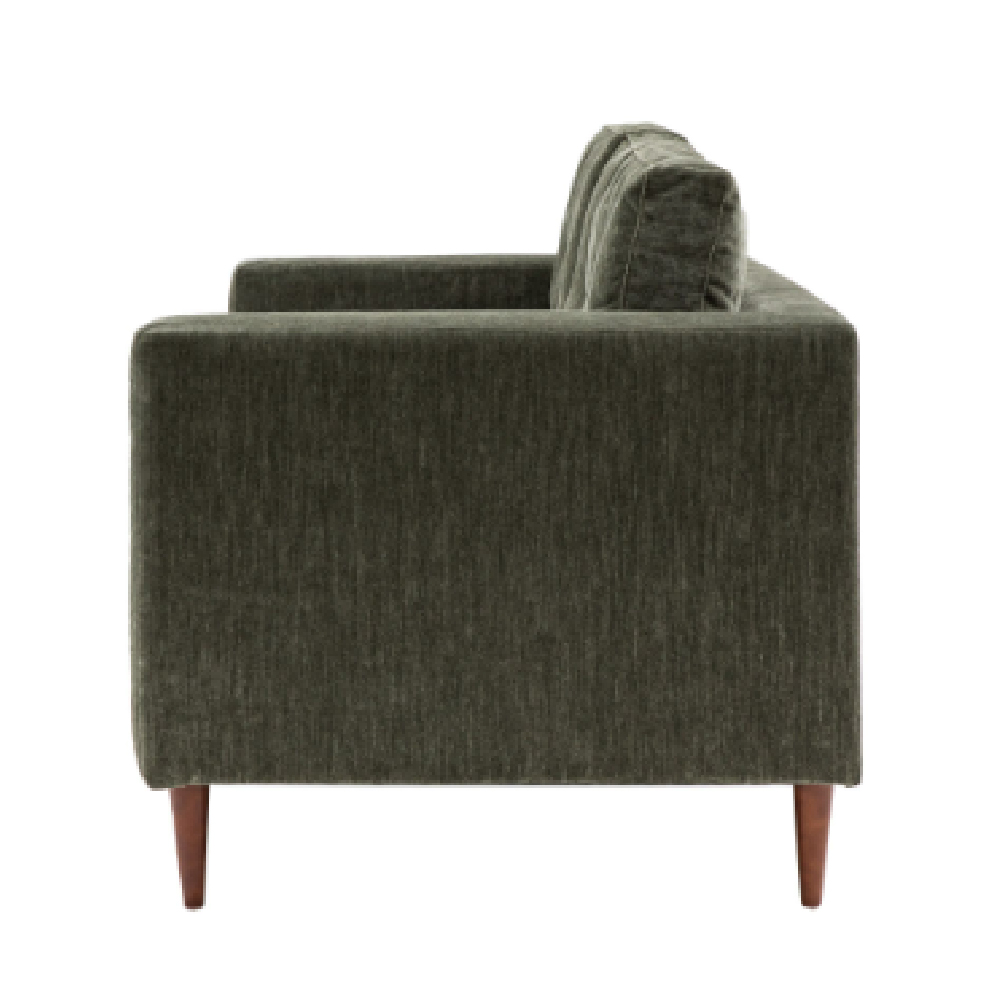 Wantagh Velvet 2 Seater Sofa With Oak Legs In Forest