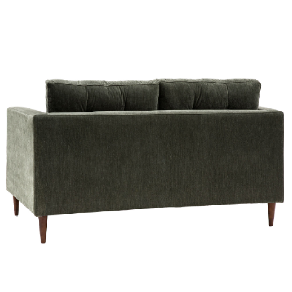 Wantagh Velvet 2 Seater Sofa With Oak Legs In Forest