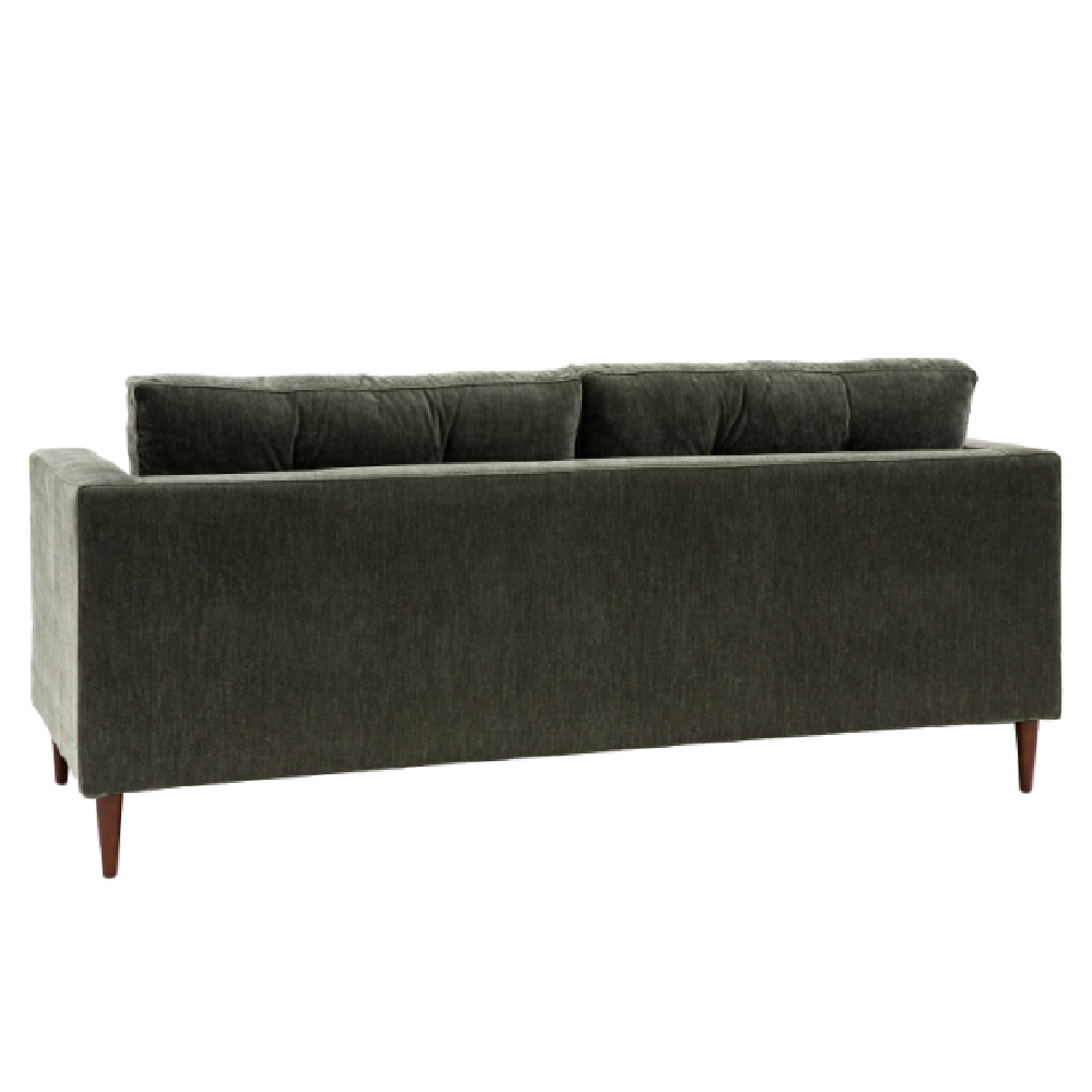 Wantagh Velvet 3 Seater Sofa With Oak Legs In Forest
