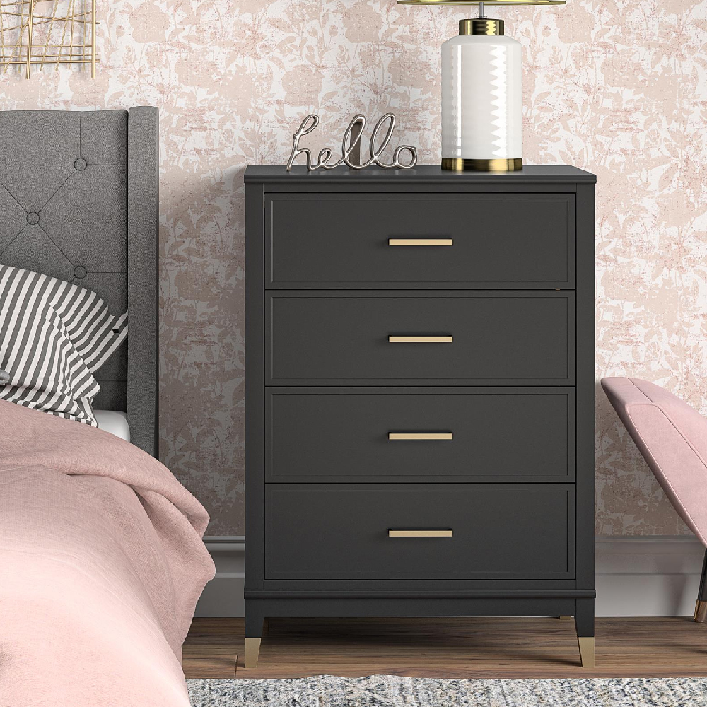 Read more about Wantagh wooden chest of 4 drawers in black