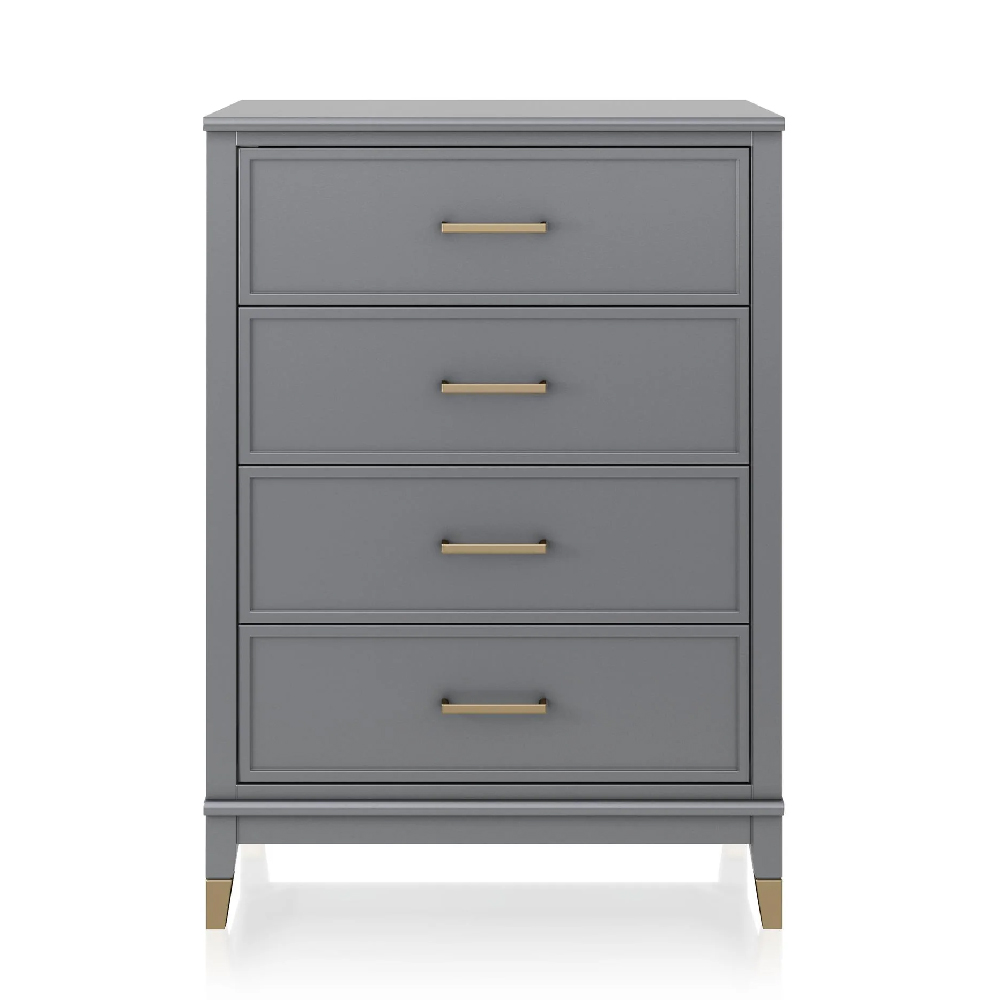 Wantagh Wooden Chest Of 4 Drawers In Graphite Grey