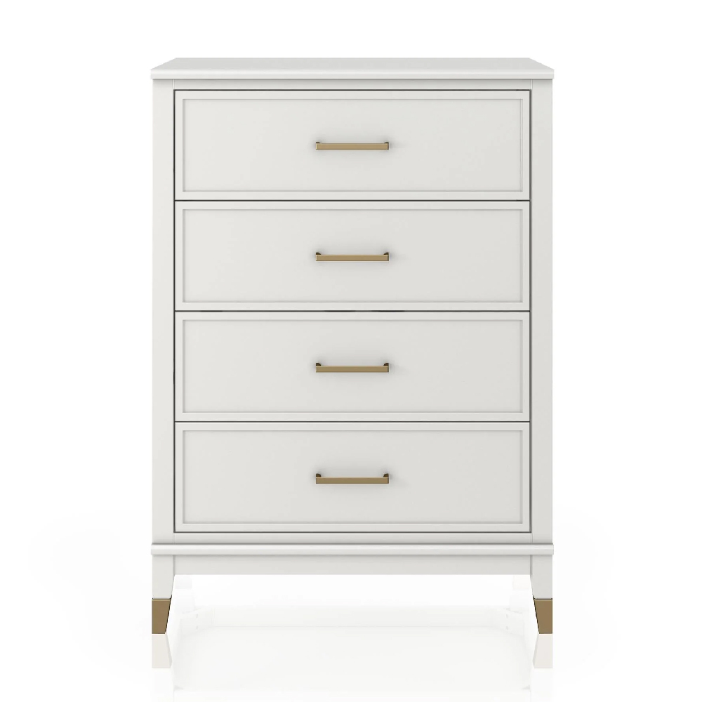 Wantagh Wooden Chest Of 4 Drawers In White