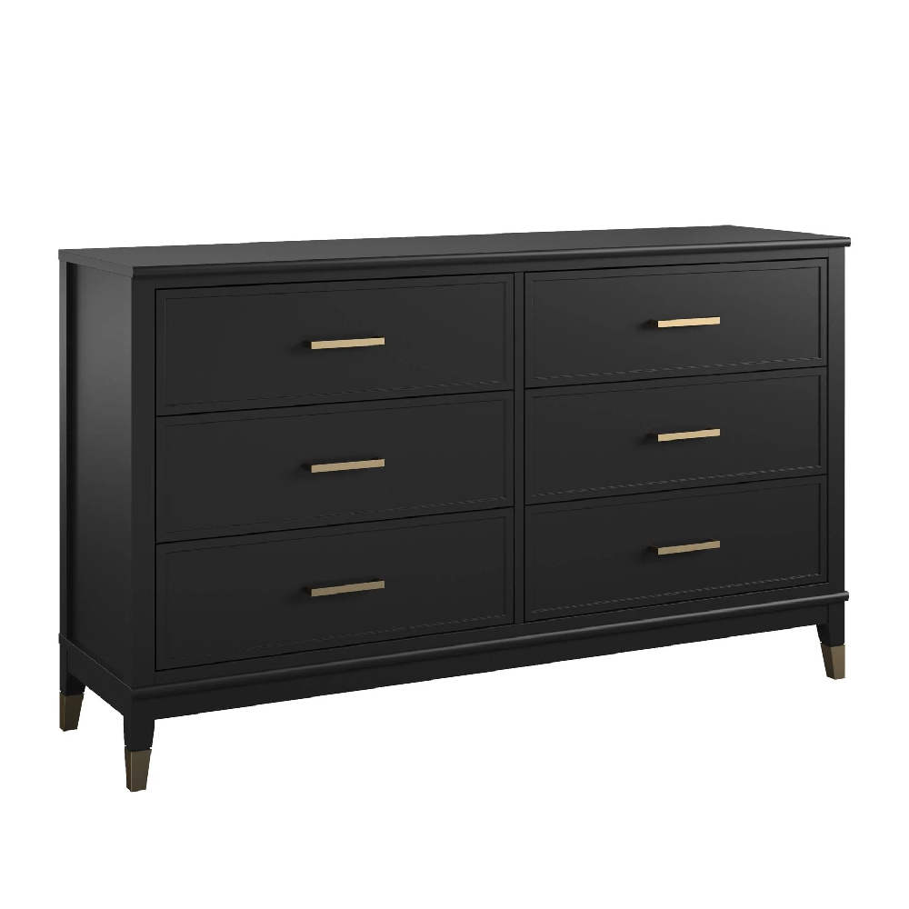 Wantagh Wooden Chest Of 6 Drawers In Black