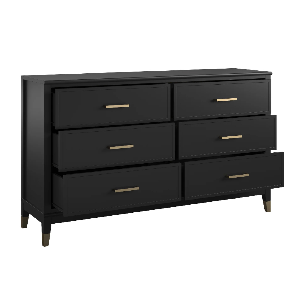 Wantagh Wooden Chest Of 6 Drawers In Black
