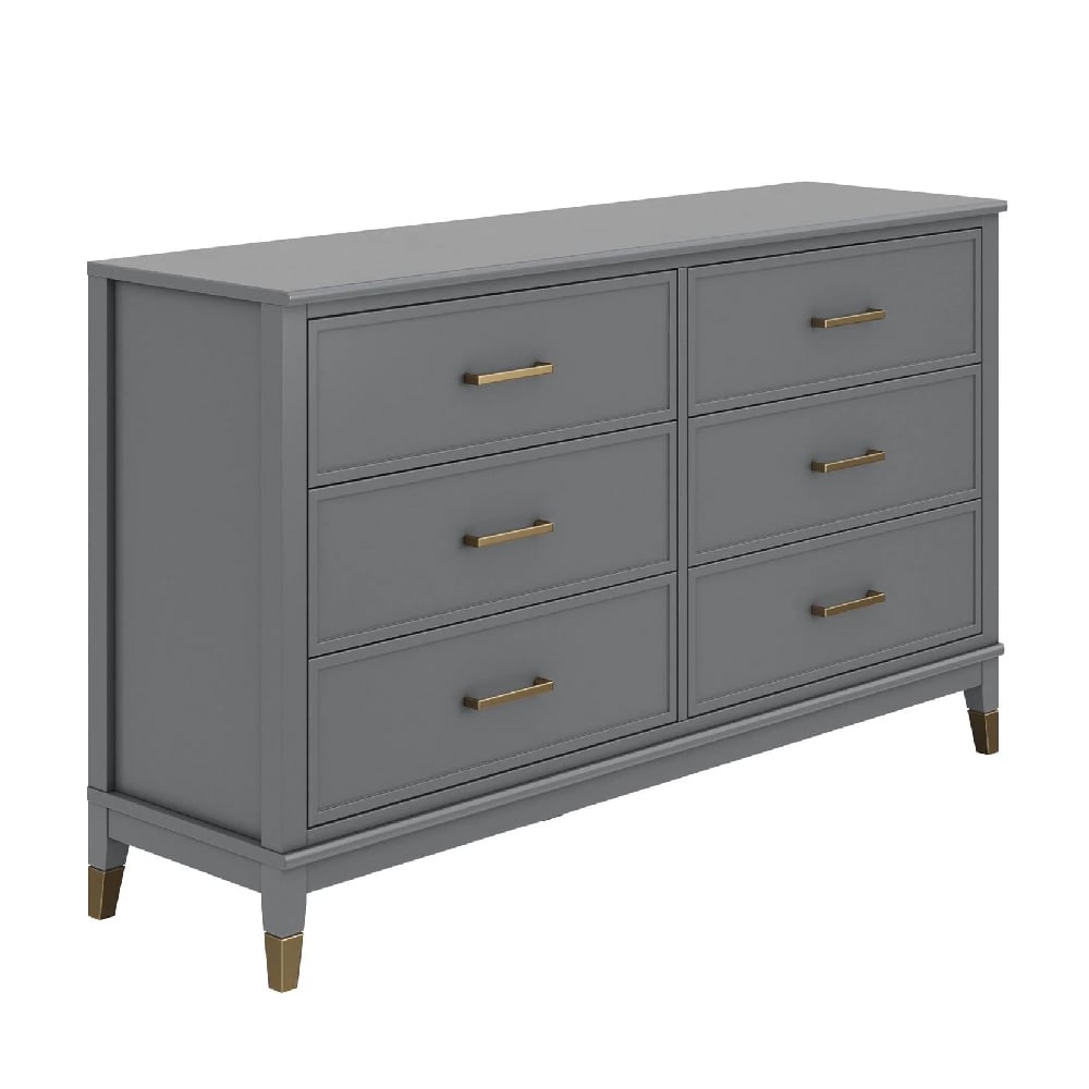 Read more about Wantagh wooden chest of 6 drawers in graphite grey
