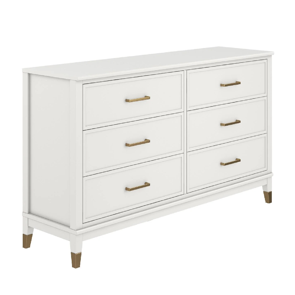 Read more about Wantagh wooden chest of 6 drawers in white