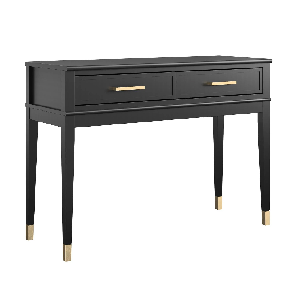 Wantagh Wooden Console Table With 2 Drawers In Black