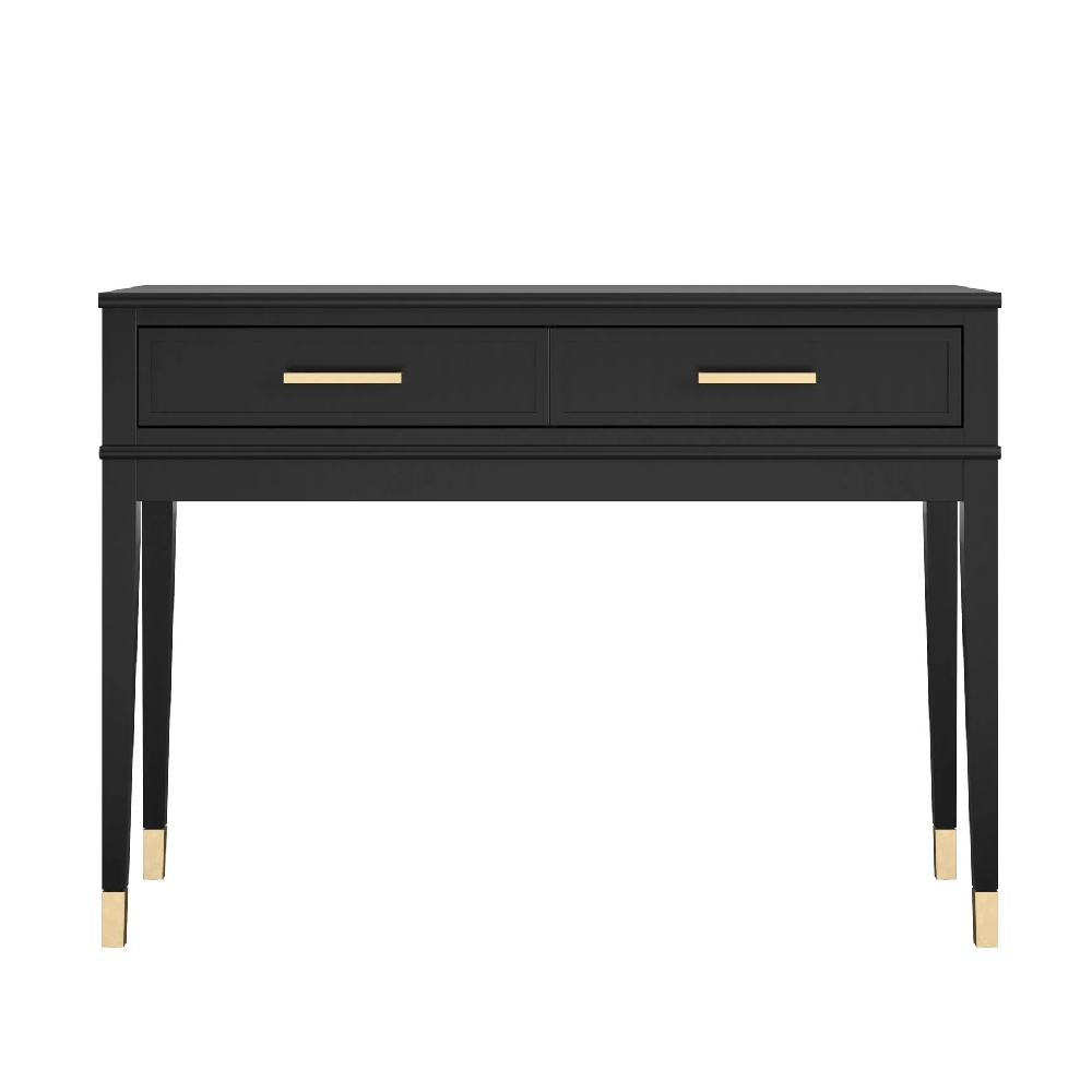 Wantagh Wooden Console Table With 2 Drawers In Black