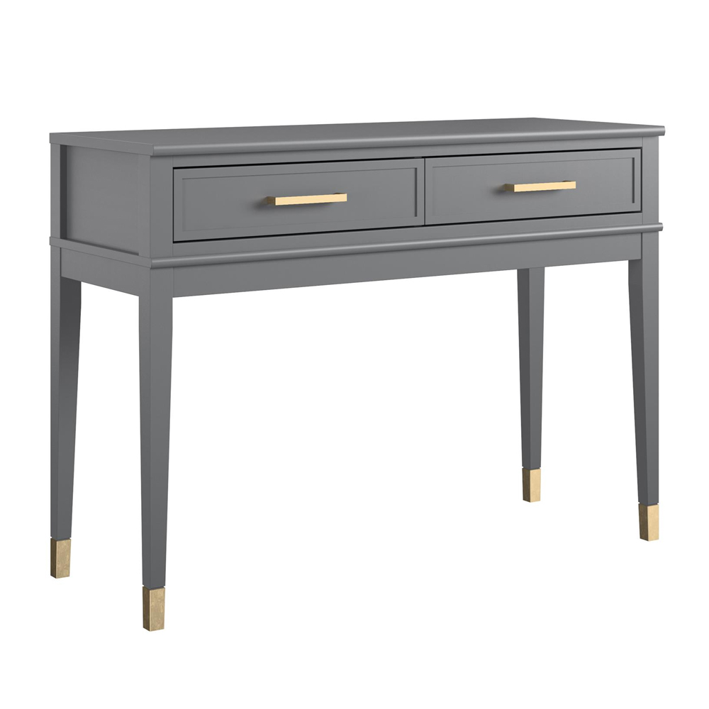 Wantagh Wooden Console Table With 2 Drawers In Graphite