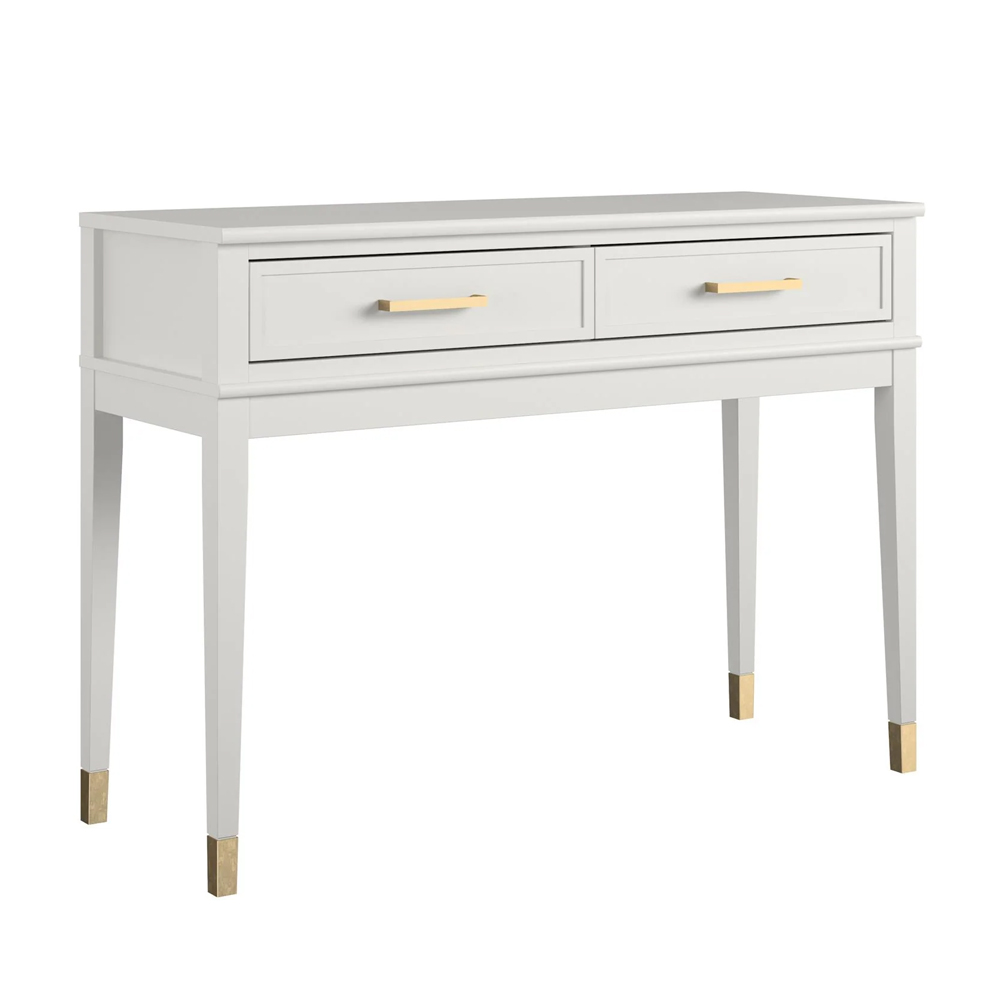 Wantagh Wooden Console Table With 2 Drawers In White